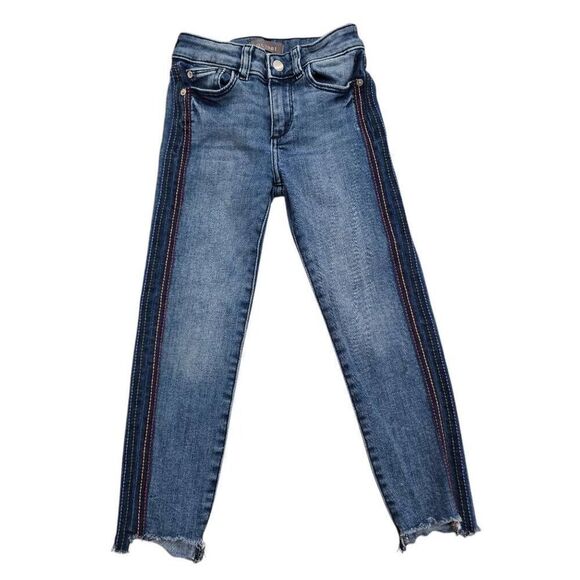 DL1961 Chloe Skinny Jeans Girls 6 Blue Medium Wash Denim Zip Fly Retro Stretch - Picture 1 of 7
